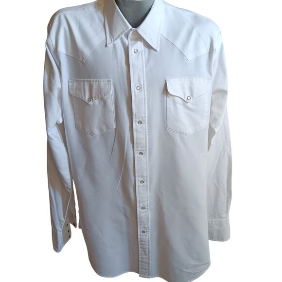 XXL Vintage Men's Ruddock USA Western Cowboy White Snap Rancher 1980's USA - Picture 3 of 7